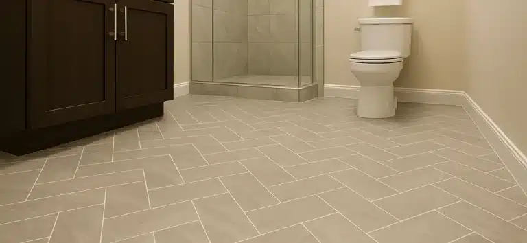 Heated Tile Flooring In A Bathroom